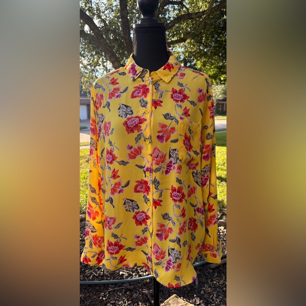 Philosophy Yellow Floral Blouse